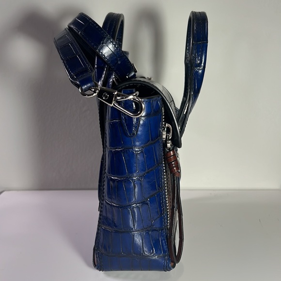 3.1 Phillip Lim Navy, Brown & Black Embossed Leather Mini Pashli - Picture 3 of 8